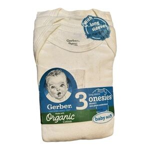 Gerber Organic Cotton Long Sleeve‎ Onesies nwt